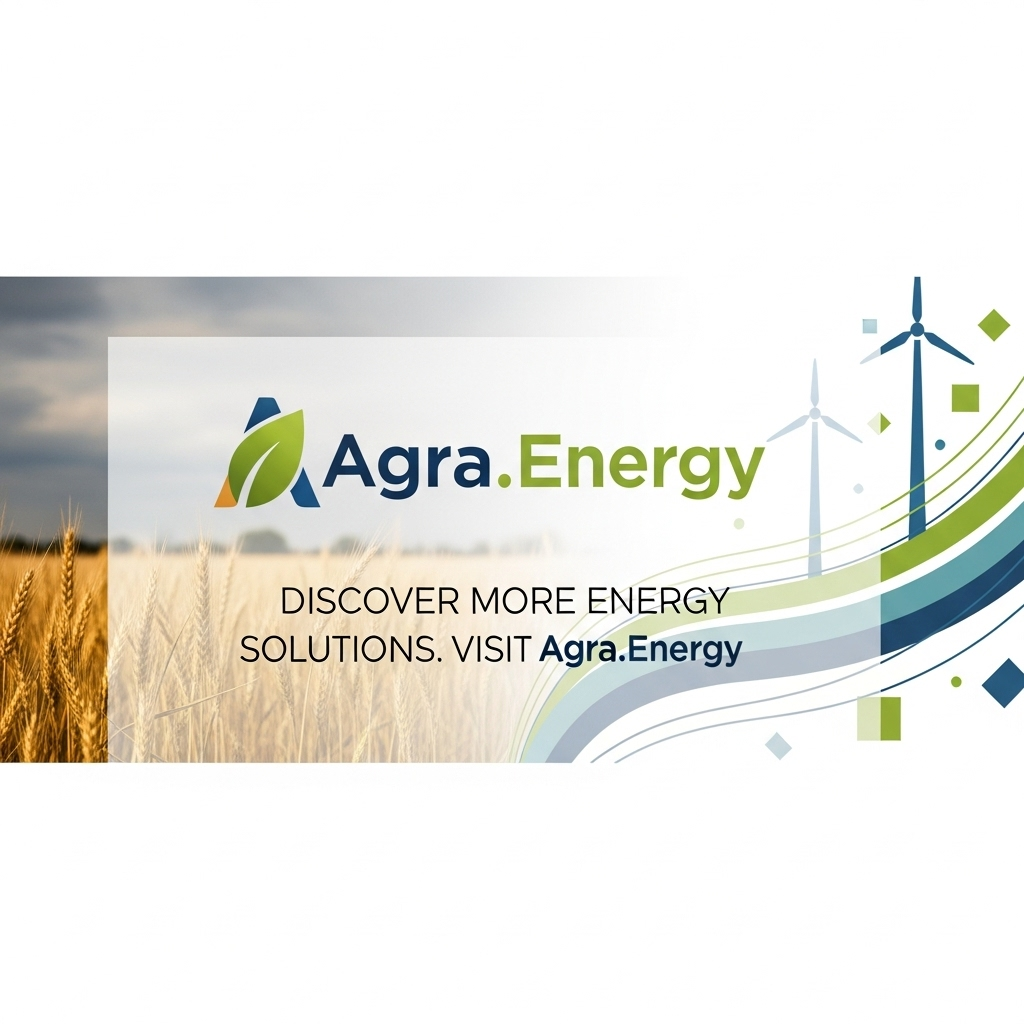 Image 12: Call to ActionText Overlay: "Discover More Energy Solutions. Visit Agra.Energy" SuggestionsConcept: A simple and clean branded image. The Agra.Energy logo is prominently displayed against a backdrop related to the article (e.g., a stylized field or a clean energy graphic).Style: Professional and direct.