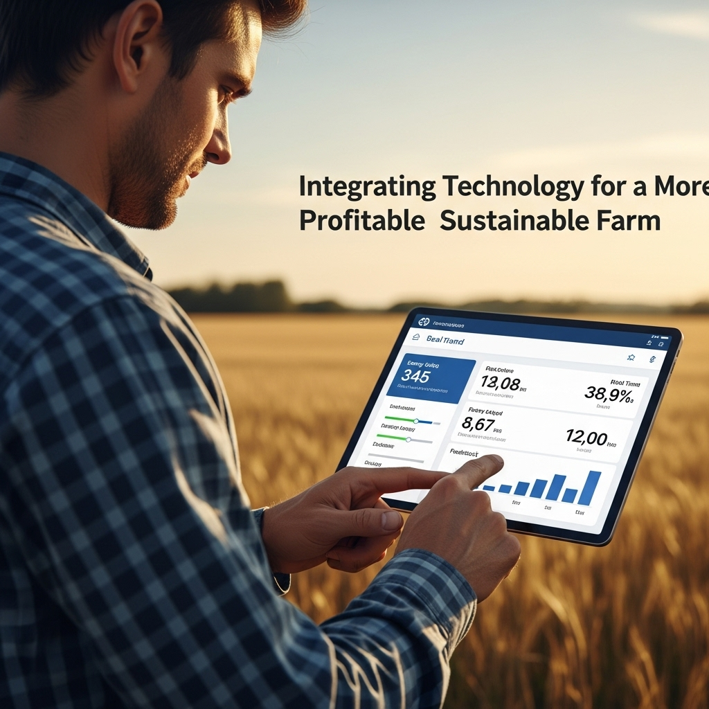 Image 11: The Future of Farming is Smart and SustainableConcept: An aspirational image of a farmer using a tablet in a field. On the tablet screen, a dashboard shows the real-time status of a plasma gasification unit on their farm, including energy output and feedstock levels.Style: High-tech, optimistic, and forward-thinking.Text Overlay: "Integrating Technology for a More Profitable and Sustainable Farm"